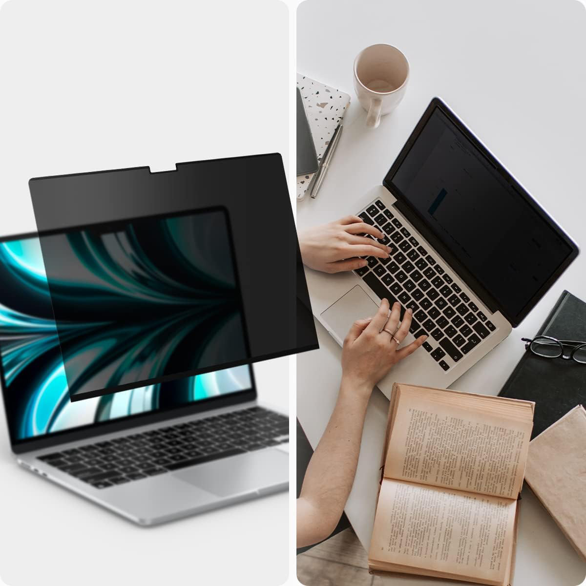 Folia prywatyzująca Spigen SafeView Privacy Filter do MacBook Air 13.6" M5 / M4 / M3 / M2